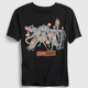 The "goon squad" from the new Space Jam movie is pictured on the front of a t-shirt